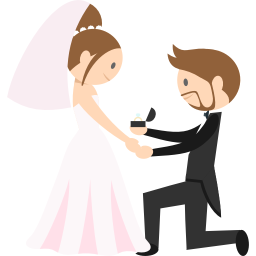 Bride Romantic Groom Wedding Couple People Icon