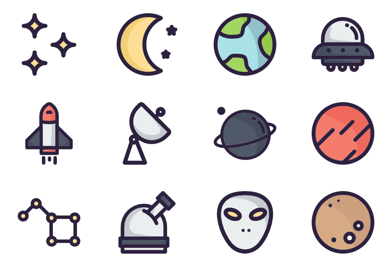 Space icon set