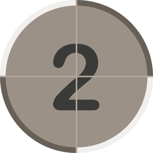 numbers, two, count, counting, cinema, entertainment, Countdown icon