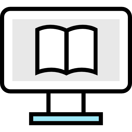 Book, Computer, monitor, screen, reading icon