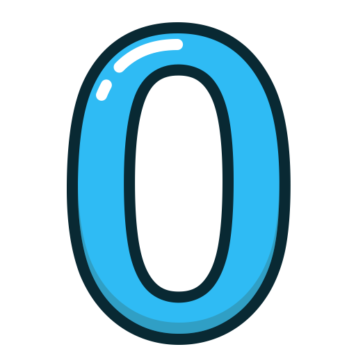Blue, numbers, number, zero, study icon