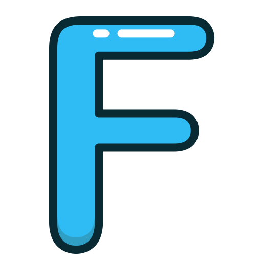 Blue, F, Letter, Alphabet, letters icon