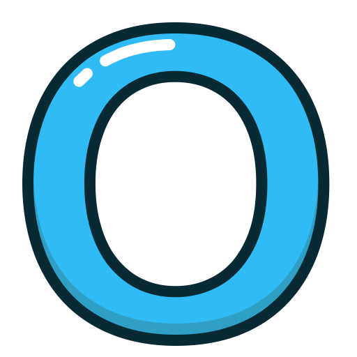 Blue, O, Letter, Alphabet, letters icon