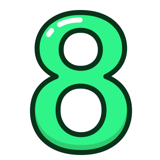 green, numbers, number, study, Eight icon