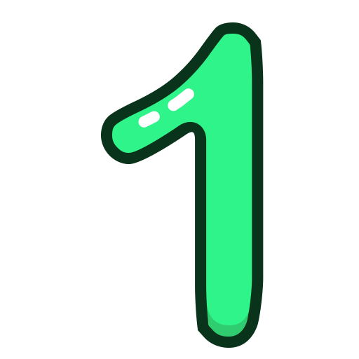 study, green, numbers, number, One icon