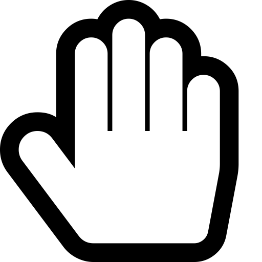 O, stop, Hand icon