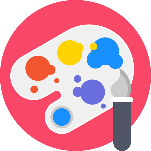 Materials, Artistic, paint, palette, paintbrush, Brush, Art icon