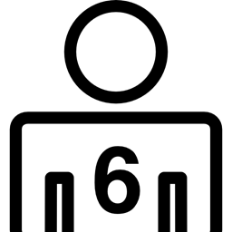 Person People Numbered Outline Persons Six Number Icon