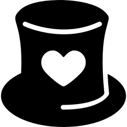 Heart Top Hat Hat Icon