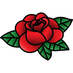 vintage, tattoo, rose, hipster, nature, Old School icon