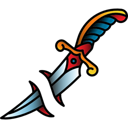 Vintage Knife Tattoo Weapons Old School Hipster Icon