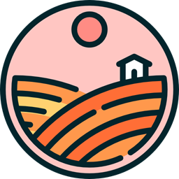 Country Farm Rural Hills House Nature Fields Icon