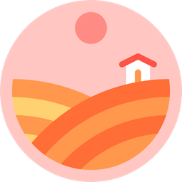 House Nature Fields Country Farm Rural Hills Icon