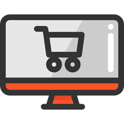 Monitor Screen Commerce Shopping Bag Supermarket Online Shop Commerce And Shopping Icon