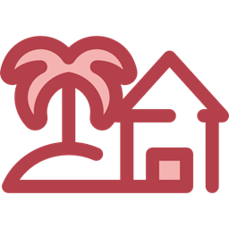 Construction Buildings Beach Property Real Estate Residential Home House Nature Icon