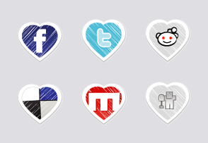 Valentines Special: Social Bookmark Icon Set icon packages