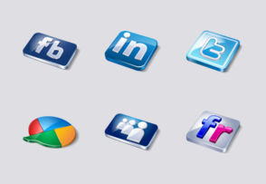 Perspective social icons icon packages