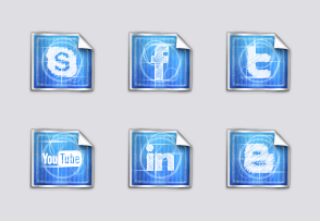 Blue Print social icons icon packages