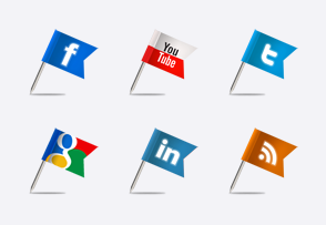 Flag Social Media Icons Set icon packages