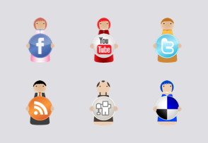 Social bookmarking characters icon packages