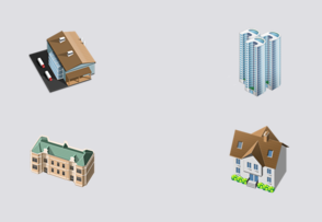 3d houses icon packages