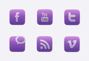 Vibrant Sophisticated Social Media Icon Set icon packages