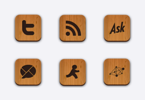 50 Free Wood Textured Social Media Icons icon packages
