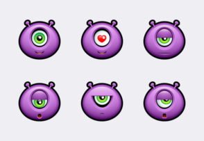 Purple monster icon packages