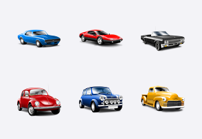 Classic cars icon packages