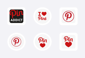 Pinterest Stickers Icon Set icon packages