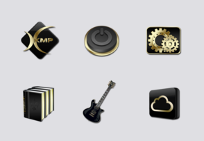 Black and gold icon packages