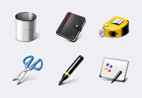 Office supplies icon packages
