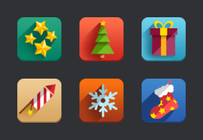 New year flat icons icon packages