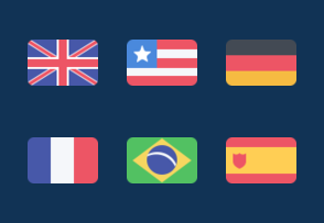 195 flat flag PSD icons icon packages
