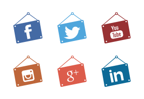 Pin social media piconic icon packages