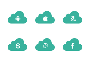 Green Cloud Icon set version 04 - free icon packages