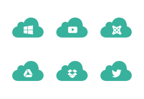 Green Cloud Web Icons version 05 - free icon packages