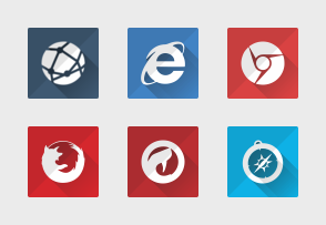 Fletro Long Shadow - Web Browsers icon packages