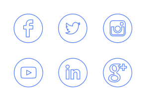 Neon Line Social Circles Black icon packages
