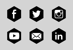 Miu hexagon black social icon packages