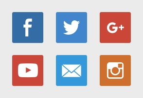 Miu square flat social icon packages