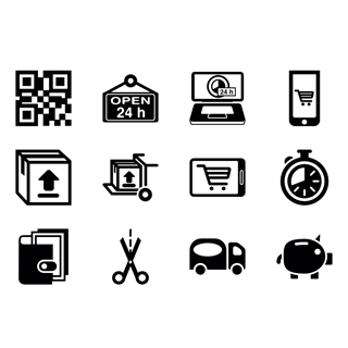 Electronic shopping icon packages