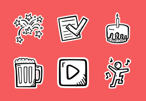 New Year's Hand Drawn - Sticker icon packages