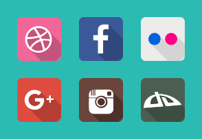 Social Media Chamfered Corner icon packages