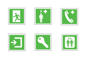 Emergency signs icon packages