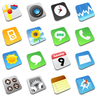 Comic iPhone icon packages