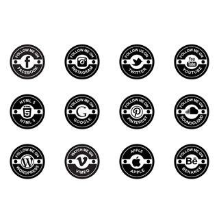 Retro Social Badges icon packages