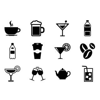 Drinks Set icon packages