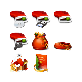 Red Christmas icon packages