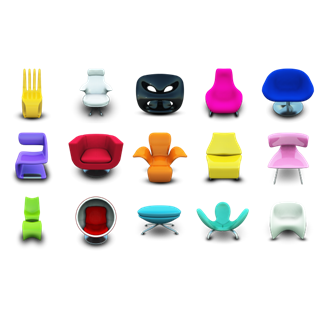Modern Chairs icon packages